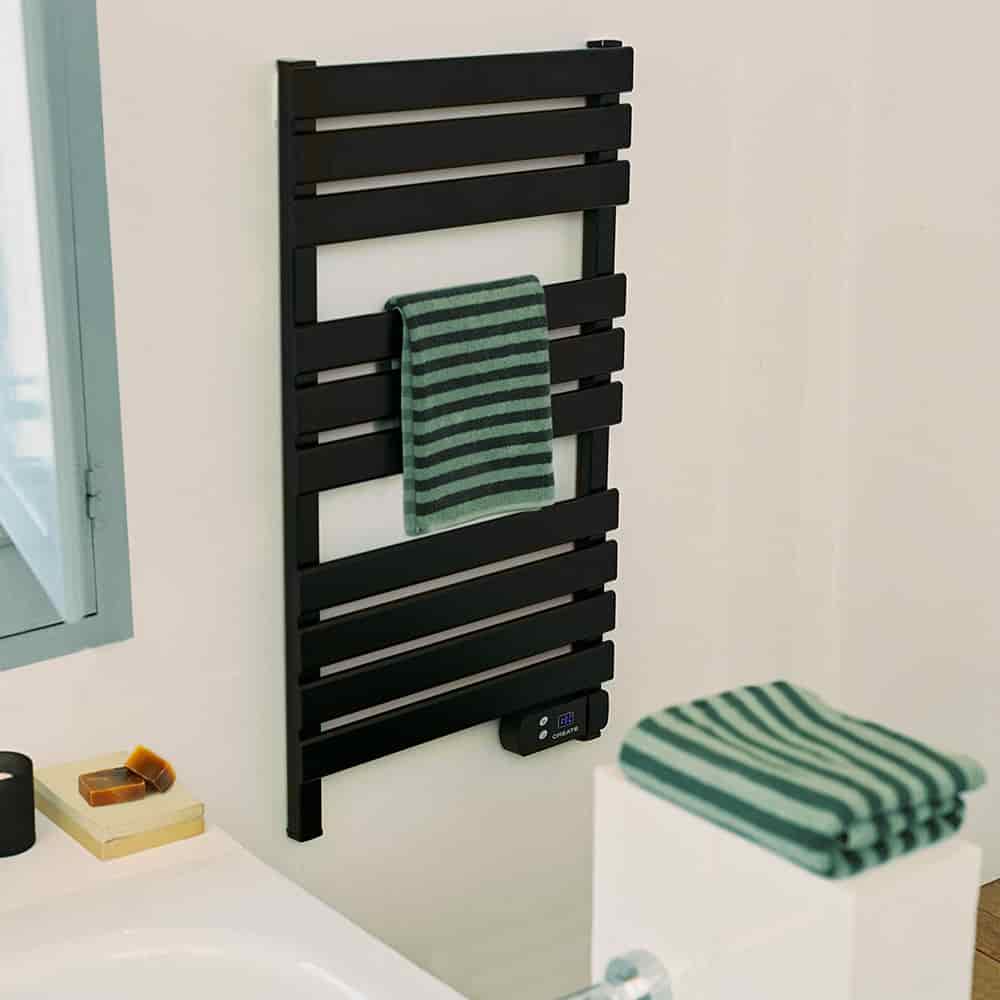 WARM TOWEL - Barra de toalha elétrica para piso ou parede 500W Sem patas sem prateleira