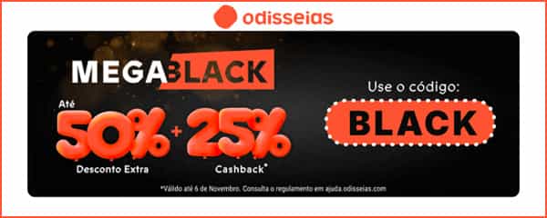 ODISSEIAS: Até 50% Extra + 25% Cashback Use o códgo BLACK