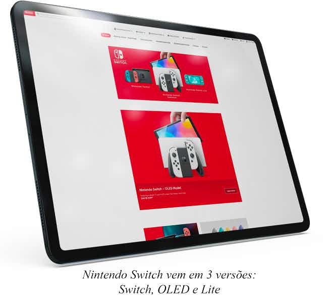 Nintendo Switch vem em 3 versões, Nintendo Switch, Nintendo Switch OLED e Nintendo Switch Lite